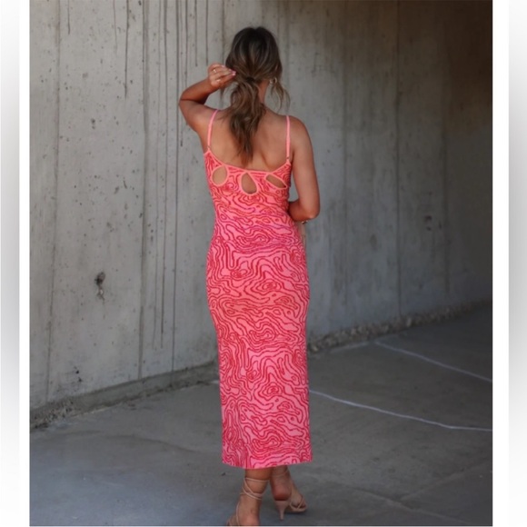 Zara women’s knit swirl print maxi dress pink size small - Picture 7 of 13